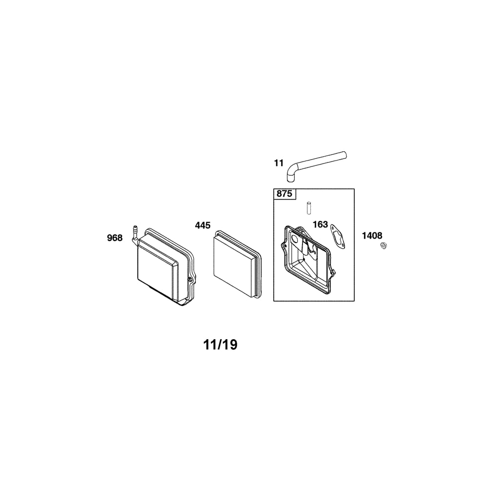 Engine >> Air Cleaner Diagram and Parts List for 030732-00  Briggs and Stratton Generator